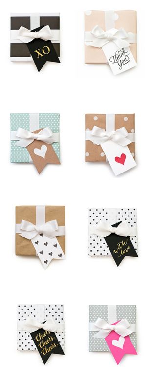 Pretty packages + cute gift tags