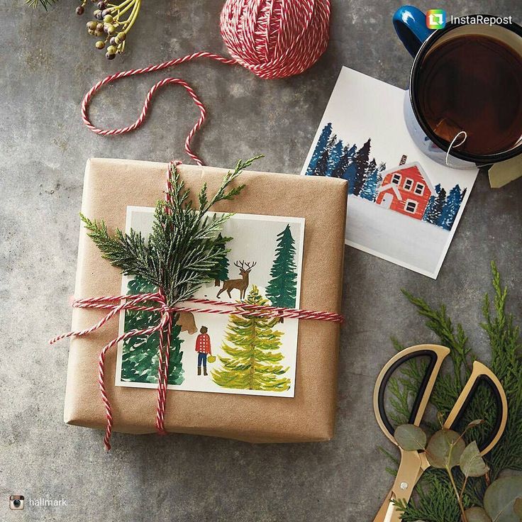Simplistic, but beautiful gift wrap   Hallmark #gifts #giftwrap #sweet #organic ...