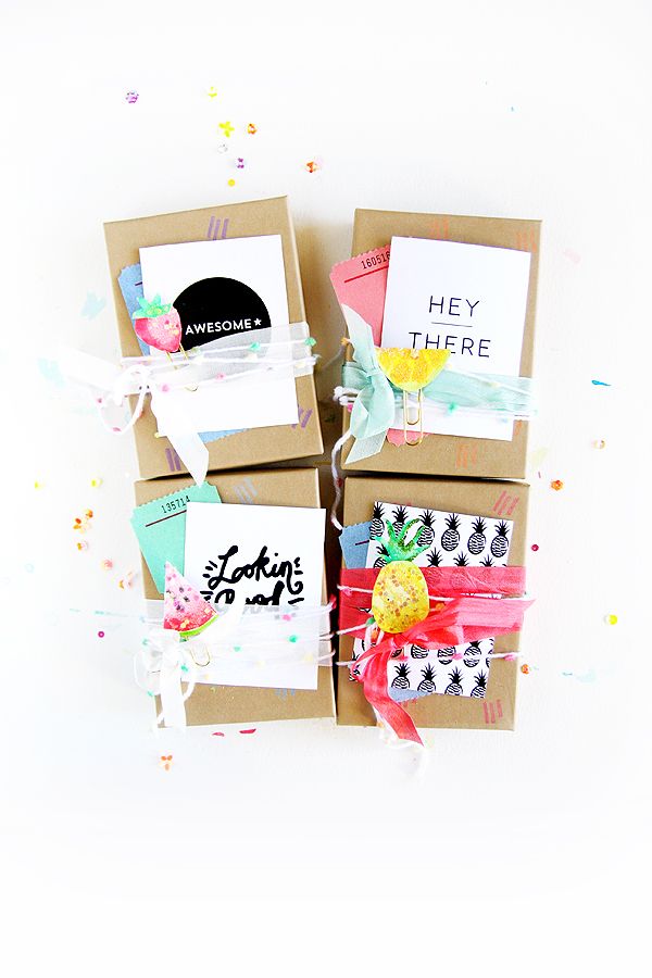 Summer paper kit packaging via Inspire Lovely Etsy - Hand painted Pineapples + l...