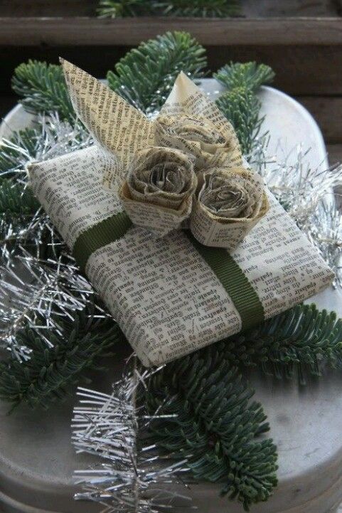 This looks so beautiful and classy! Newspaper wrapped gift
