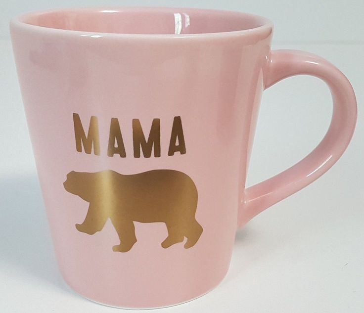 Mama Bear Coffee Mug Cup Pretty in Pink & Gold Indigo | eBay