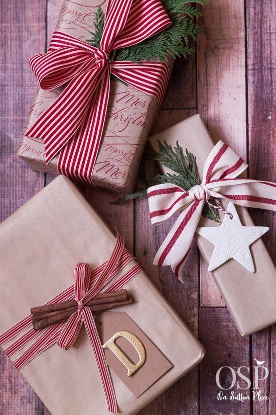 christmas gift wrapping ideas red ribbon