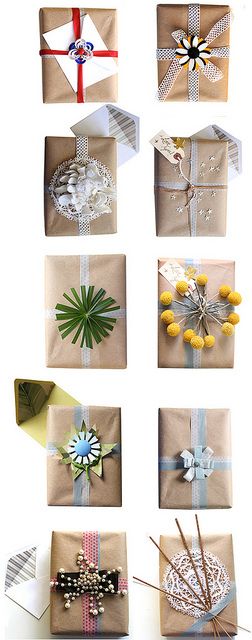 kraft paper and baubles