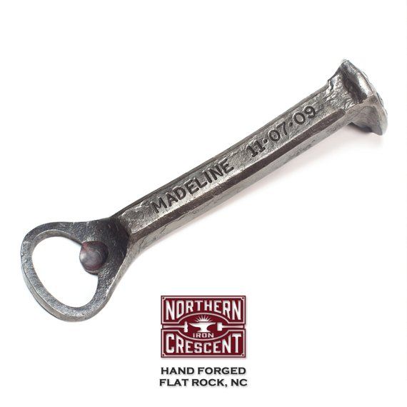 Corporate gift, hand forged railroad spike beer bottle openers, corporate gifts ...
