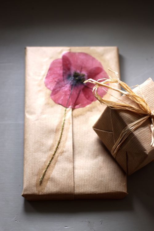 Pressed flowers...wrapping paper