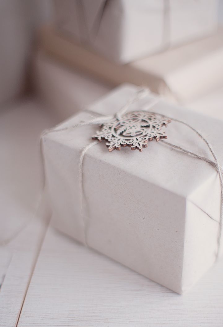 all white white gift wrapping