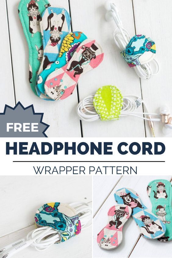 Free Headphone Cord Wrapper Sewing Pattern + 7 other Free Sewing Patterns for Be...