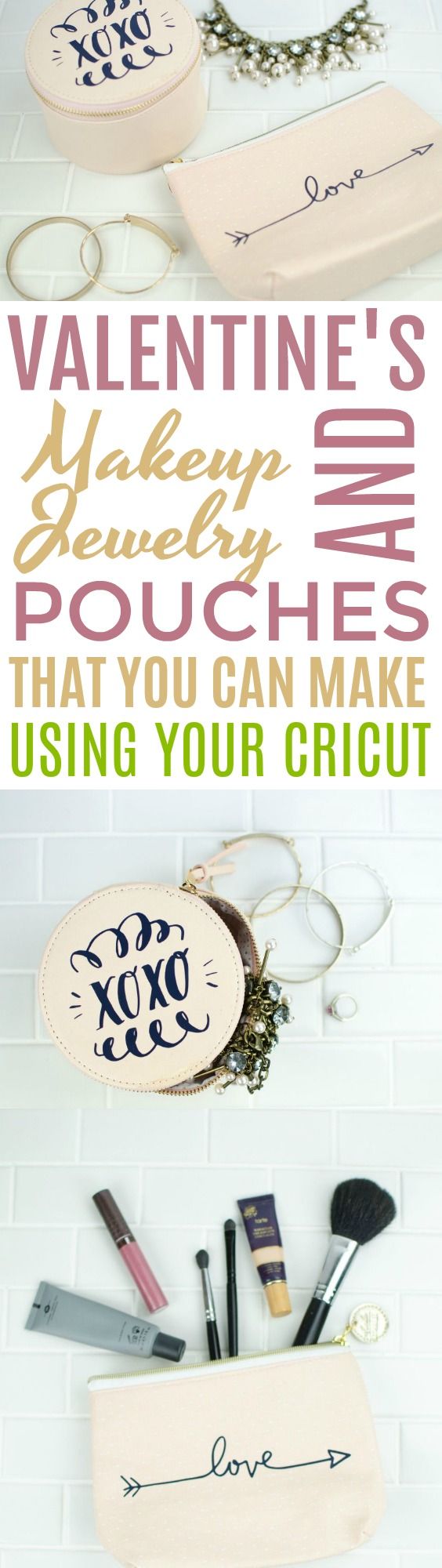 Today I want to show you a great DIY Cricut Project – Makeup and Jewelry Pouch...