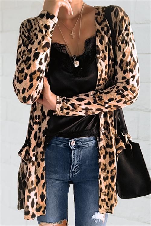Chicnico Fashion Leopard Printed Cardigan #fallfashion #fall #cozy