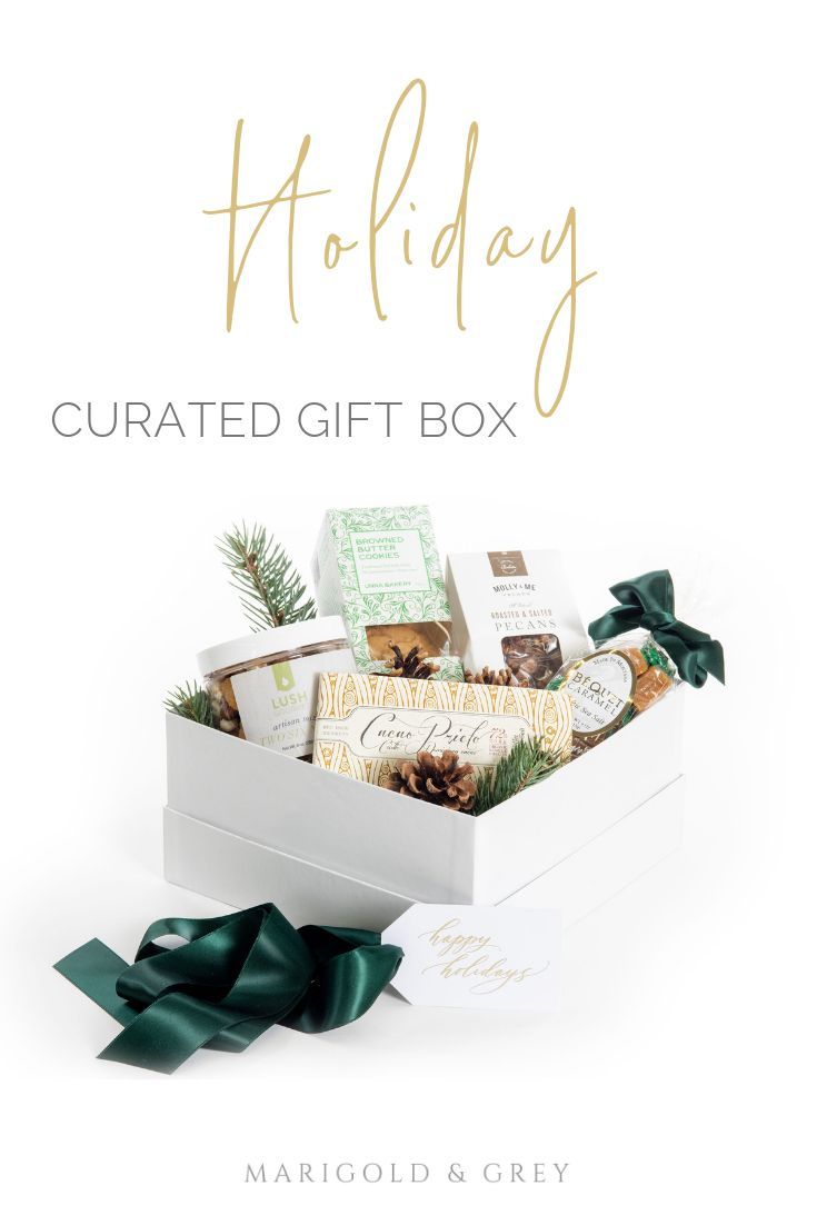 HOLIDAY GIFT BOX// White and forest green 