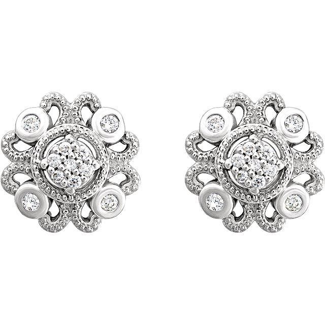 1.6TCW Round Cut Ethically Mined Natural Diamond Medallion Stud Earrings