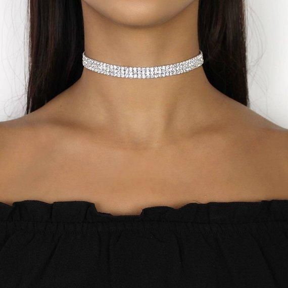 Diamond Stud Choker Necklace