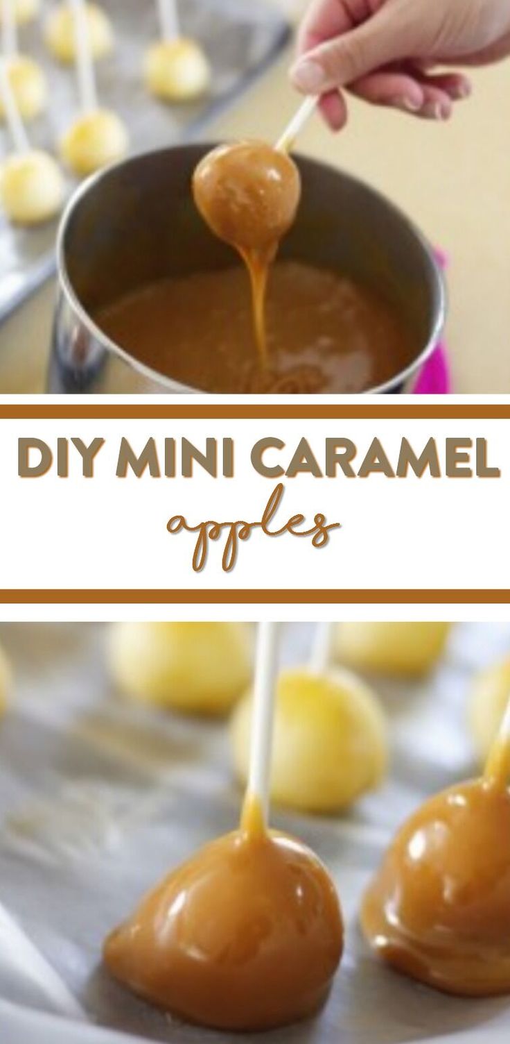 These DIY Mini Caramel Apples make the perfect Holiday recipe idea! If you're lo...