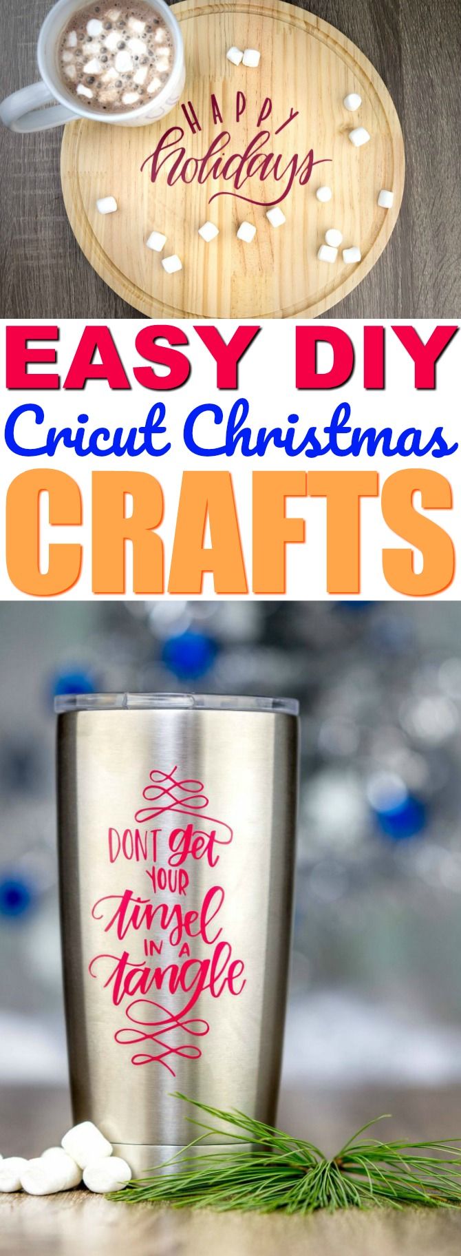 Today I want to share a ton of our favorite Easy DIY Cricut Christmas Crafts th...