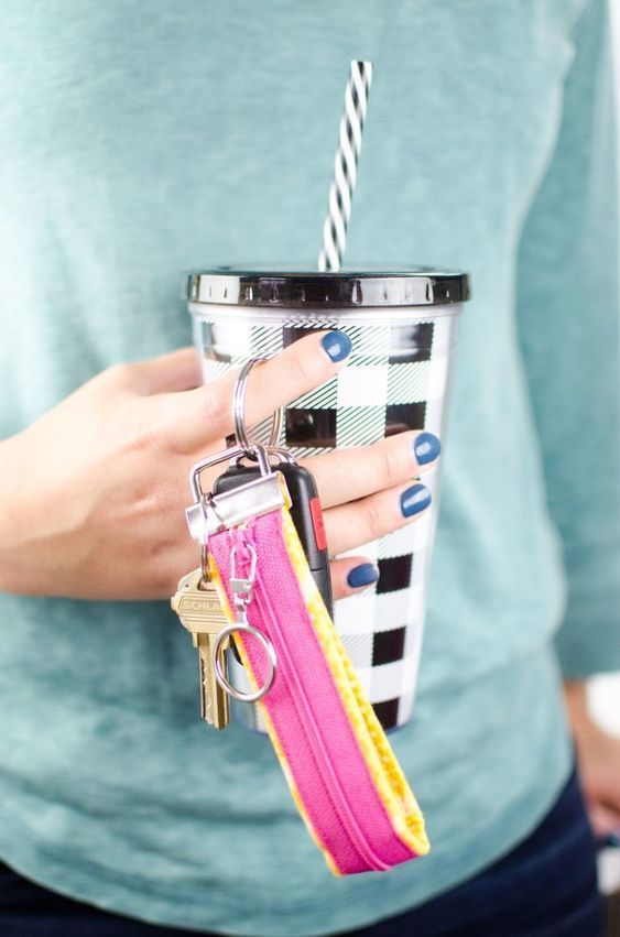 ou'll love how easy it is to learn how to sew this DIY Key Fob with hidden compa...