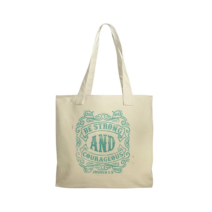 Bible Verse canvas tote bag decorated with Philippians 4:13 