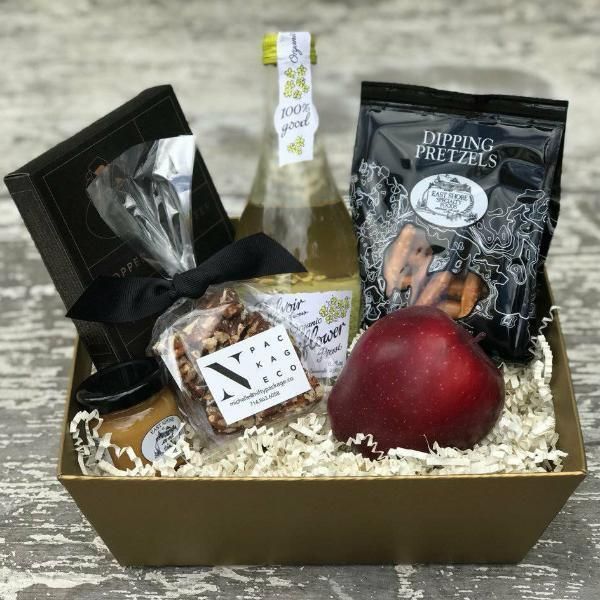 Corporate Gift Baskets - Foody Snack Set with Organic Lemonade, Pretzels, Mustar...