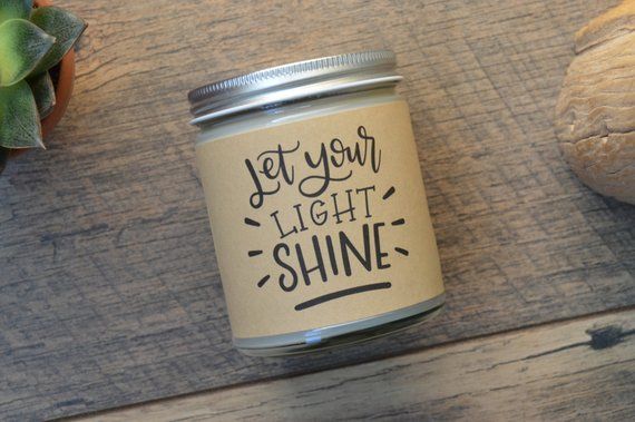 Let Your Light Shine Personalized Soy Candle Gift / Encouragement Gift / Corpora...