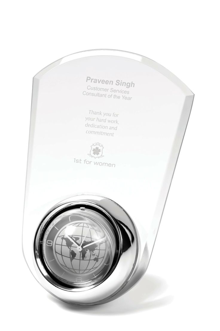 Long Service Awards in South Africa - Glass Award with clock
