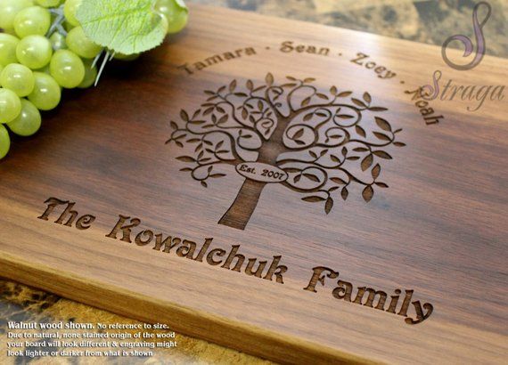 Our personalized cutting boards are engraved with a beautiful design of your cho...