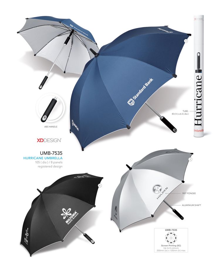 XD Design Hurricane Umbrella, executive designer umbrella with windproof feature...