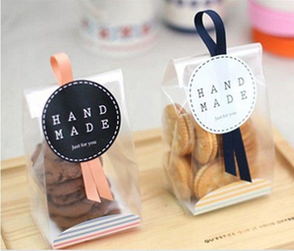 100 Cellophane gommage sac de biscuit / pour le cadeau Bakery Macaron emballage ...