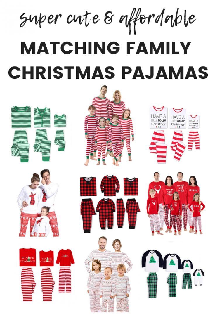 Budget Friendly Matching Family Christmas Pajamas #matchingpajamas #matchingchri...