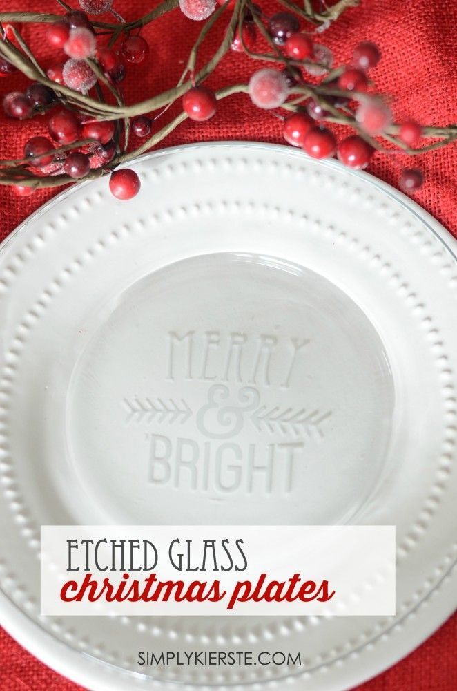It takes just minutes to make these darling Etched Glass Christmas Plates, and t...