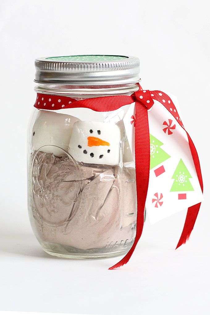 The ORIGINAL marshamallow snowman hot cocoa jars, a fun and easy mason jar gift ...