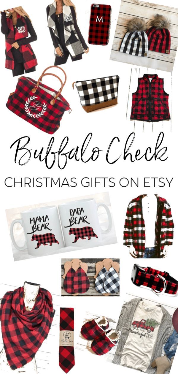 You won't believe all of the cute buffalo check Christmas items I found on Etsy!...