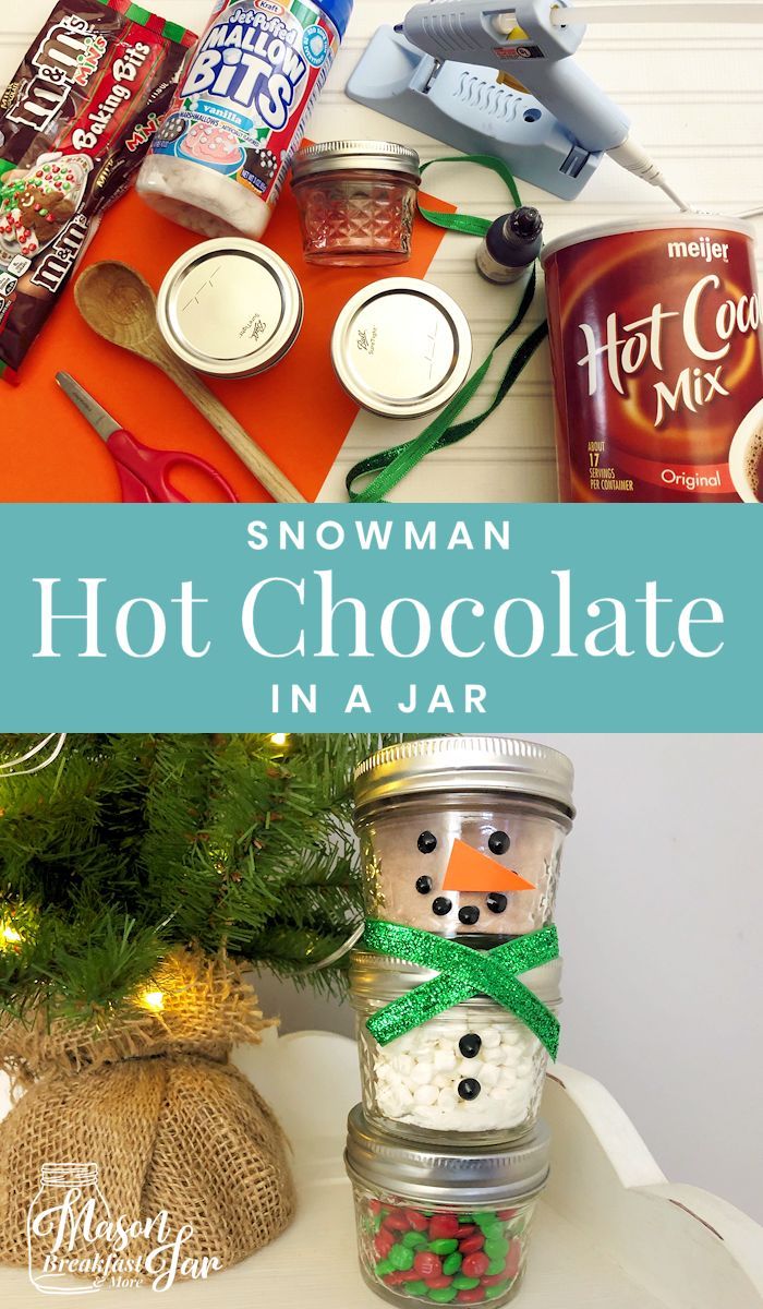 Who wouldn’t love receiving this adorable DIY Snowman Mason Jar Hot Chocolate ...