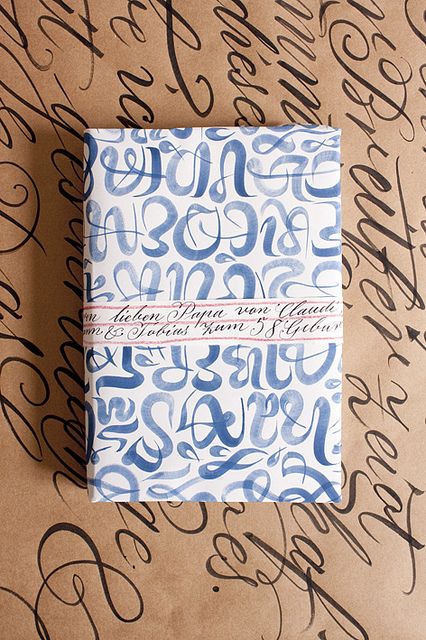 A fun way to practice lettering skills… gift wrap, watercolor