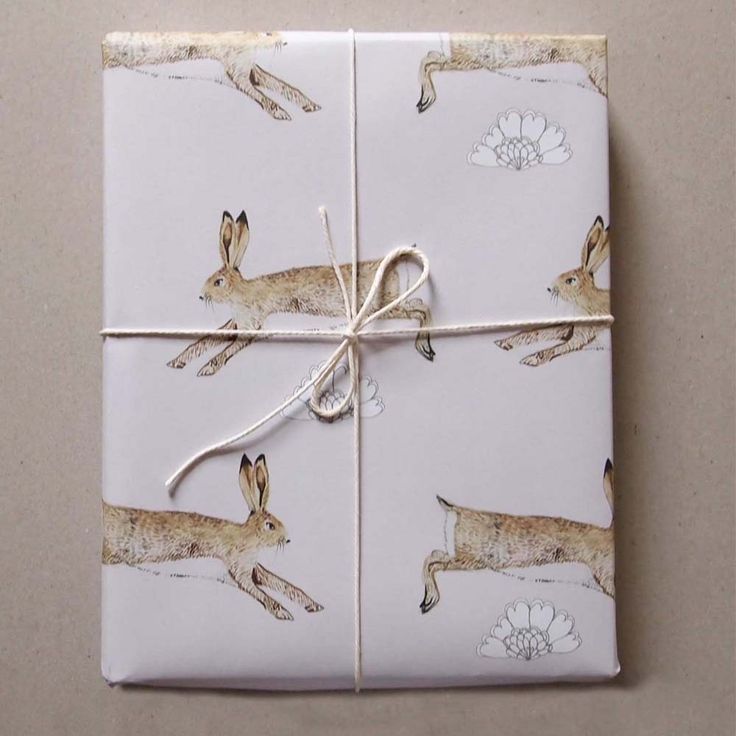 Leaping Hares wrapping paper