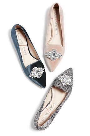 Fancy flats with jewels on top? Yes, please! #flats #Sparkle #Flats #SoleSociety...