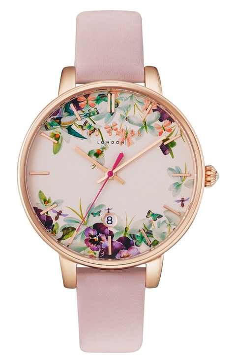 Ted Baker London Round Leather Strap Watch, 38mm #UltraViolet #Pantone