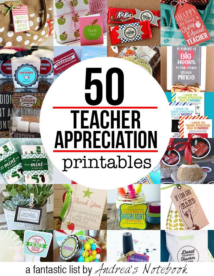 50 FREE teacher appreciation printables - this is a really good one!