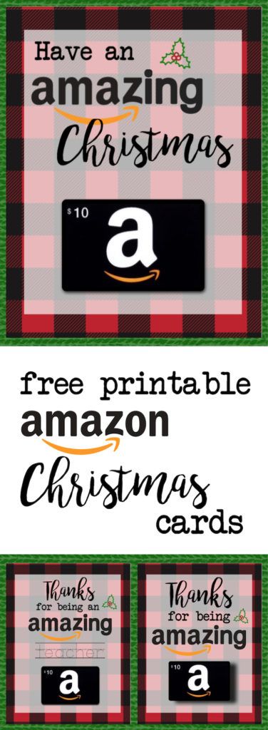 Printable Christmas Gift Card Holders for Amazon. Print free printable flannel C...