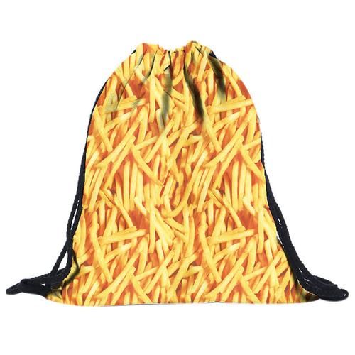 Unisex French Fries Drawstring Popup Backpack