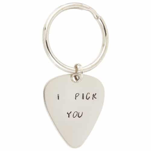 This cute guitar pick keychain is a nice gift for boyfriend who loves music. #Va...