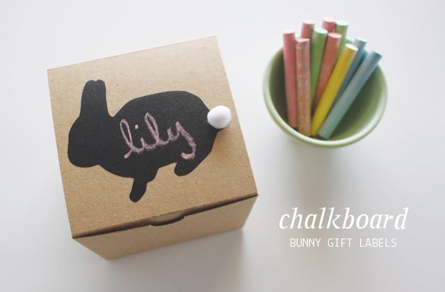 Chalkboard Bunny Gift Labels