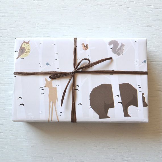 FOREST FRIENDS Owl wrapping paper