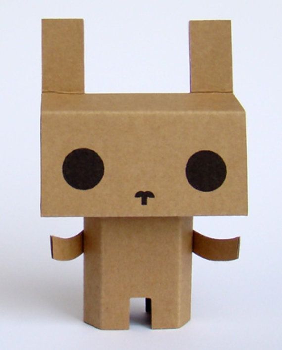 Félix the cardboard bunny by fragilefreaks on Etsy, $6.70
