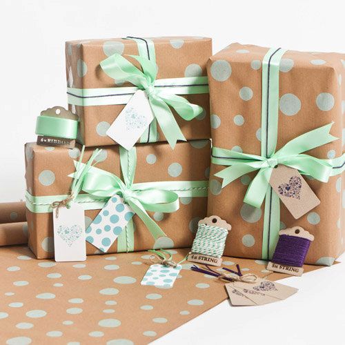 Mint Dotty Gift Wrap | Sophia Victoria Joy