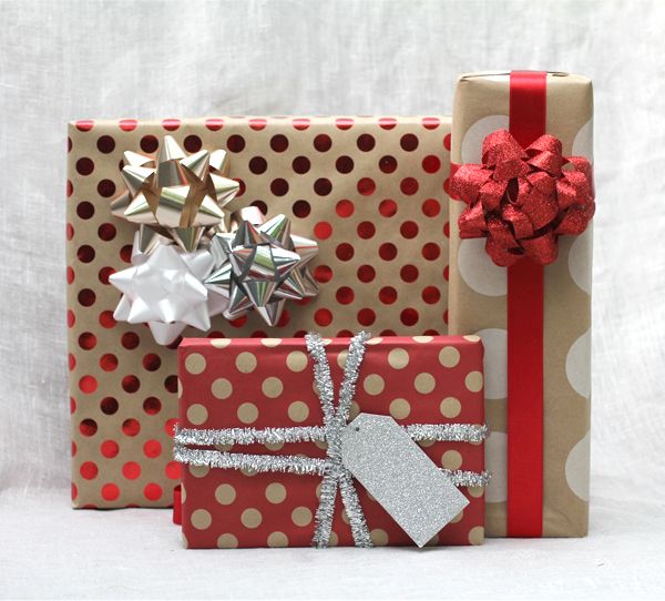Polka dot gift wrap