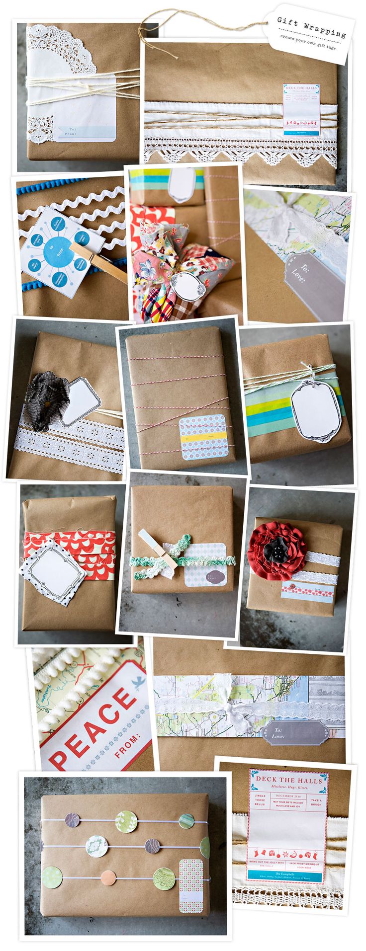 so many cute ideas for gift wrapping with kraft paper