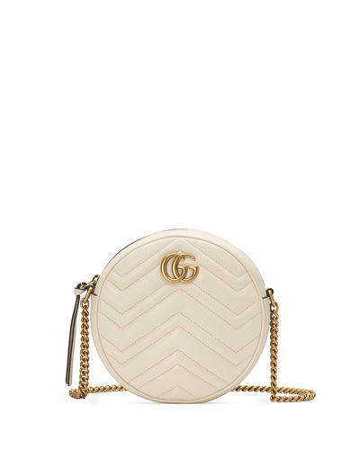 Gucci GG Marmont Mini Round Chevron Crossbody Bag