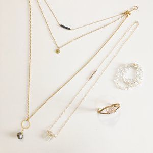 Semi-precious stone accessories. Motivational jewelry, inspirational jewelry, cl...