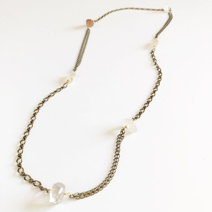 long gemstone necklace