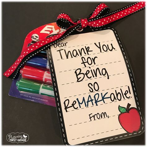 Teacher Appreciation Week marker themed gift tags for the reMARKable teachers in...