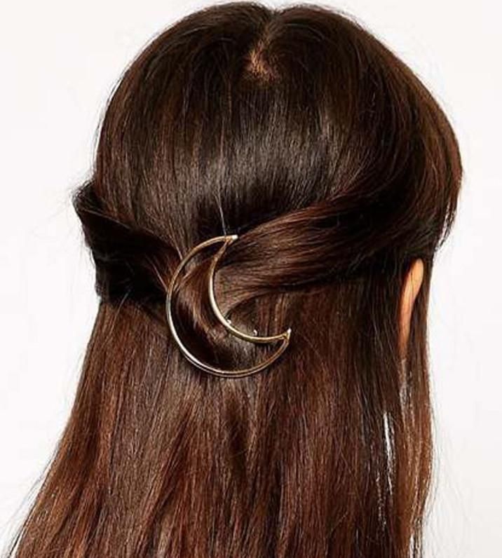 Celebrity Trending Gold Half Moon Hair Pin Wedding Barrette